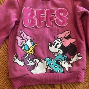 Pink BFFs Sweatshirt with Cartoon Characters